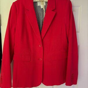 Flattering bright red blazer, never worn.